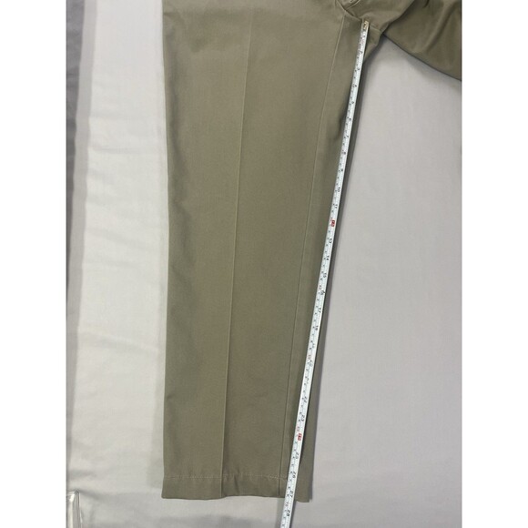 ORVIS Trim Fit Plain Front Chinos Khakis Pants Mens 35x27 100% Cotton Tan Beige - Picture 5 of 14